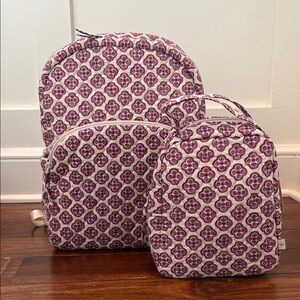NEW Vera Bradley Lavender Geo Backpack & Lunch Set